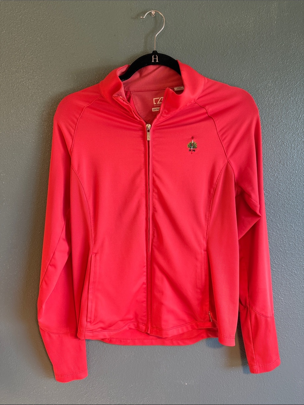 Cutter & Buck Coral Pink Full-Zip Bomber Jacket